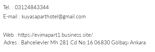Kuya Apart Hotel telefon numaralar, faks, e-mail, posta adresi ve iletiim bilgileri